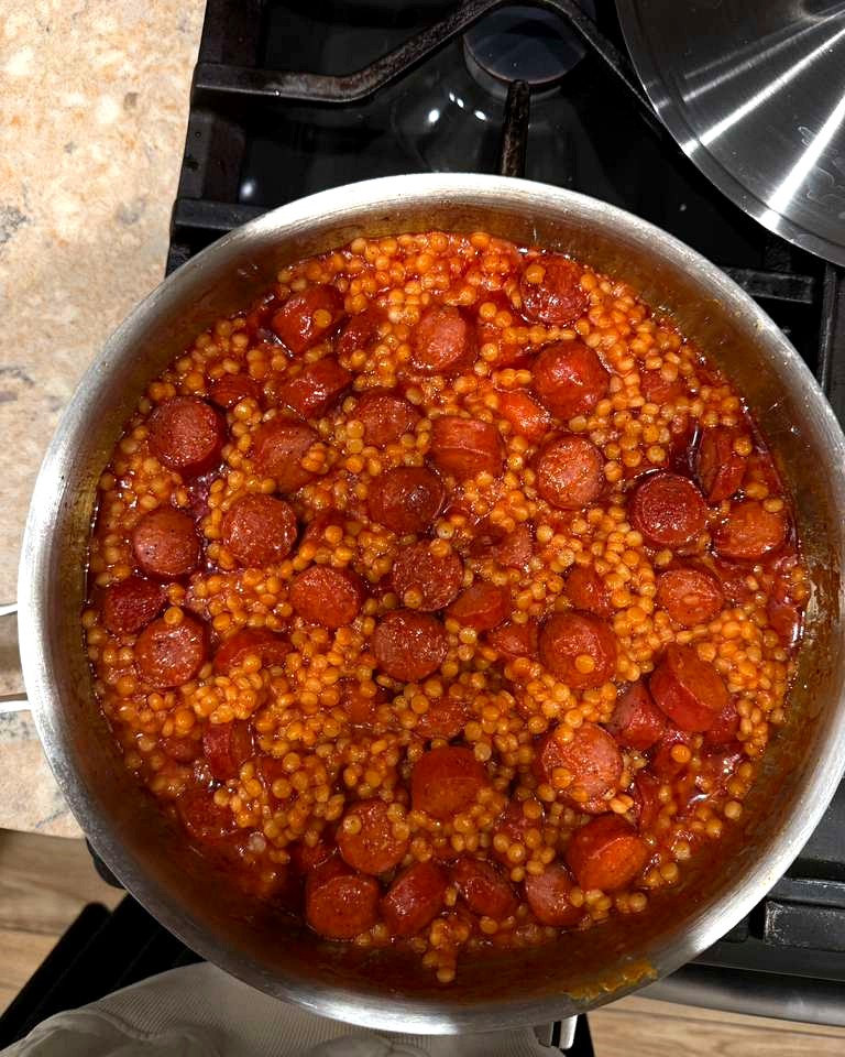 Spiced Hot Dog Pearl Couscous